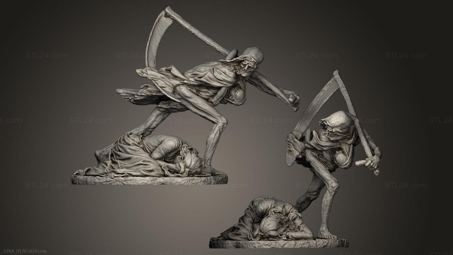 Статуи античные и исторические (Смерть и смерть, STKA_0170) 3D модель для ЧПУ станка